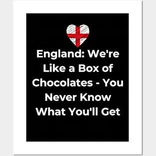 Euro 2024 - England: We're Like a Box of Chocolates - You Never Know What You'll Get. England Flag. Posters and Art